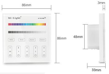 MILIGHT Fernbedienung, MILIGHT, MILIGHT - 4-Zone RGB/RGBW Smart Panel Remote Controller - T3 futlight, pil