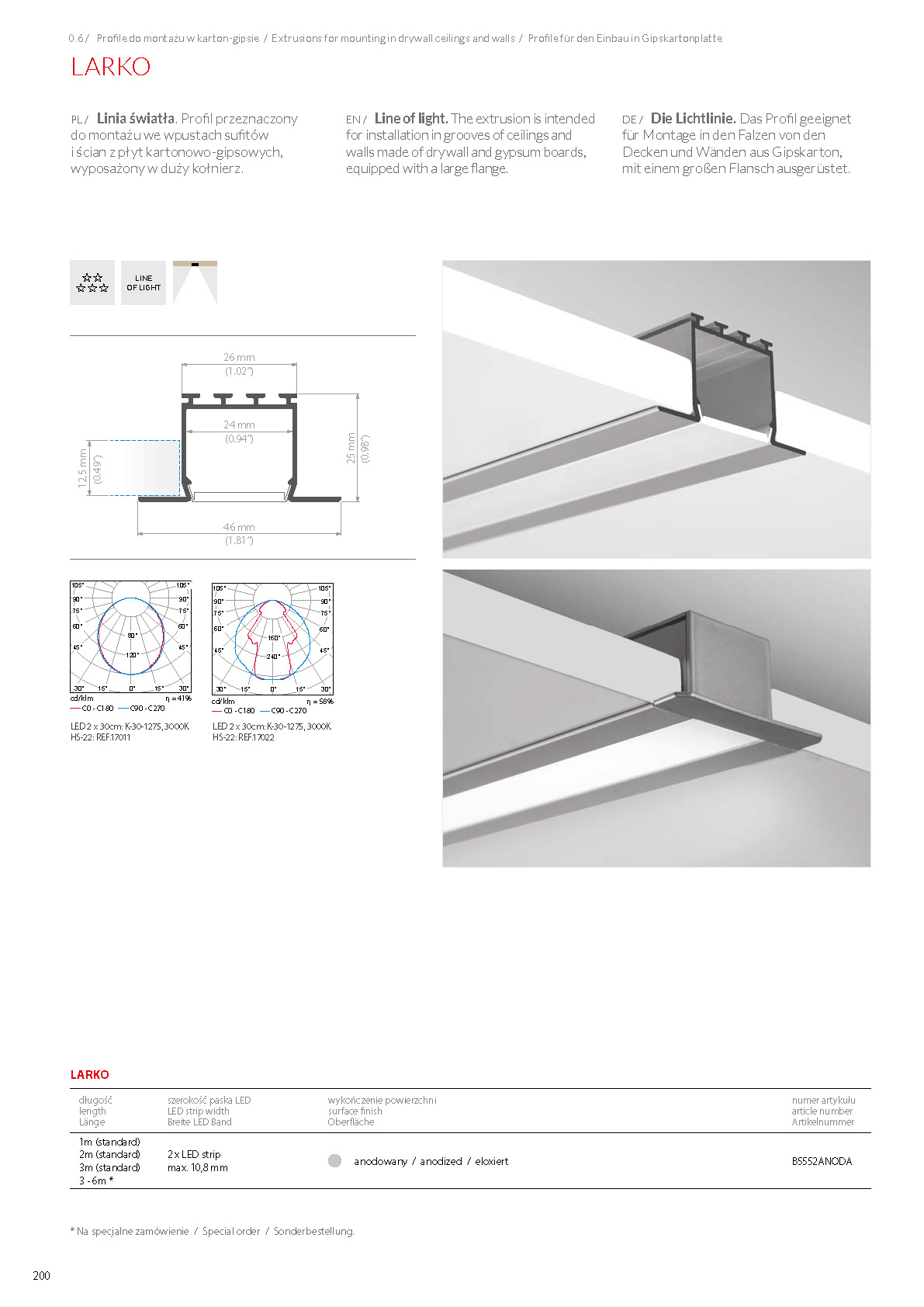 LARKO, profile | stair-lighting.com, B5552 profile, LARKO klus profile, LARKO channel, 