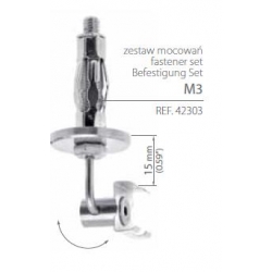 M3 Fastener set Ref: 42303 A ready set of elements for mounting a lightweight lighting fixture to drywall.