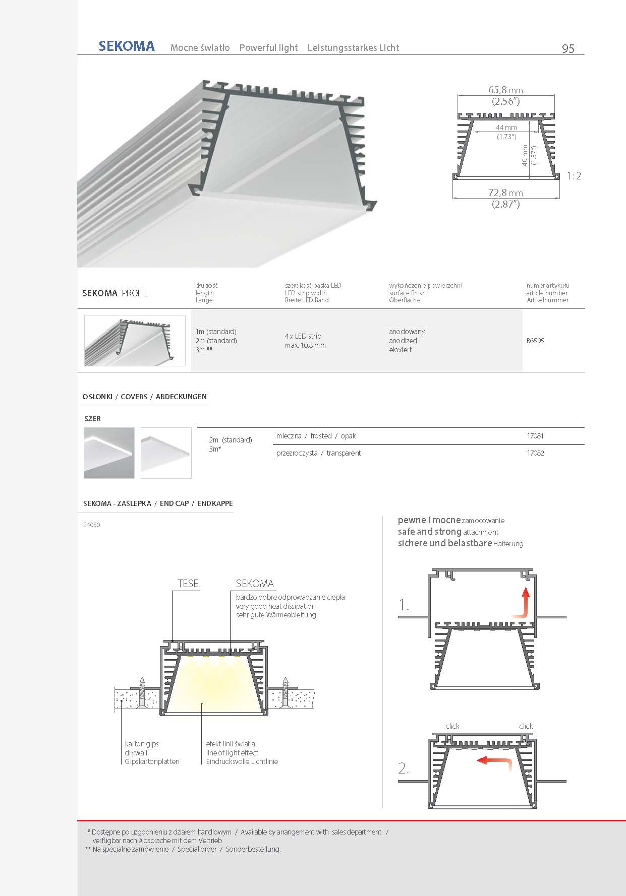SEKOMA, profile | stair-lighting.com, B6595 profile, SEKOMA klus profile, SEKOMA channel,l