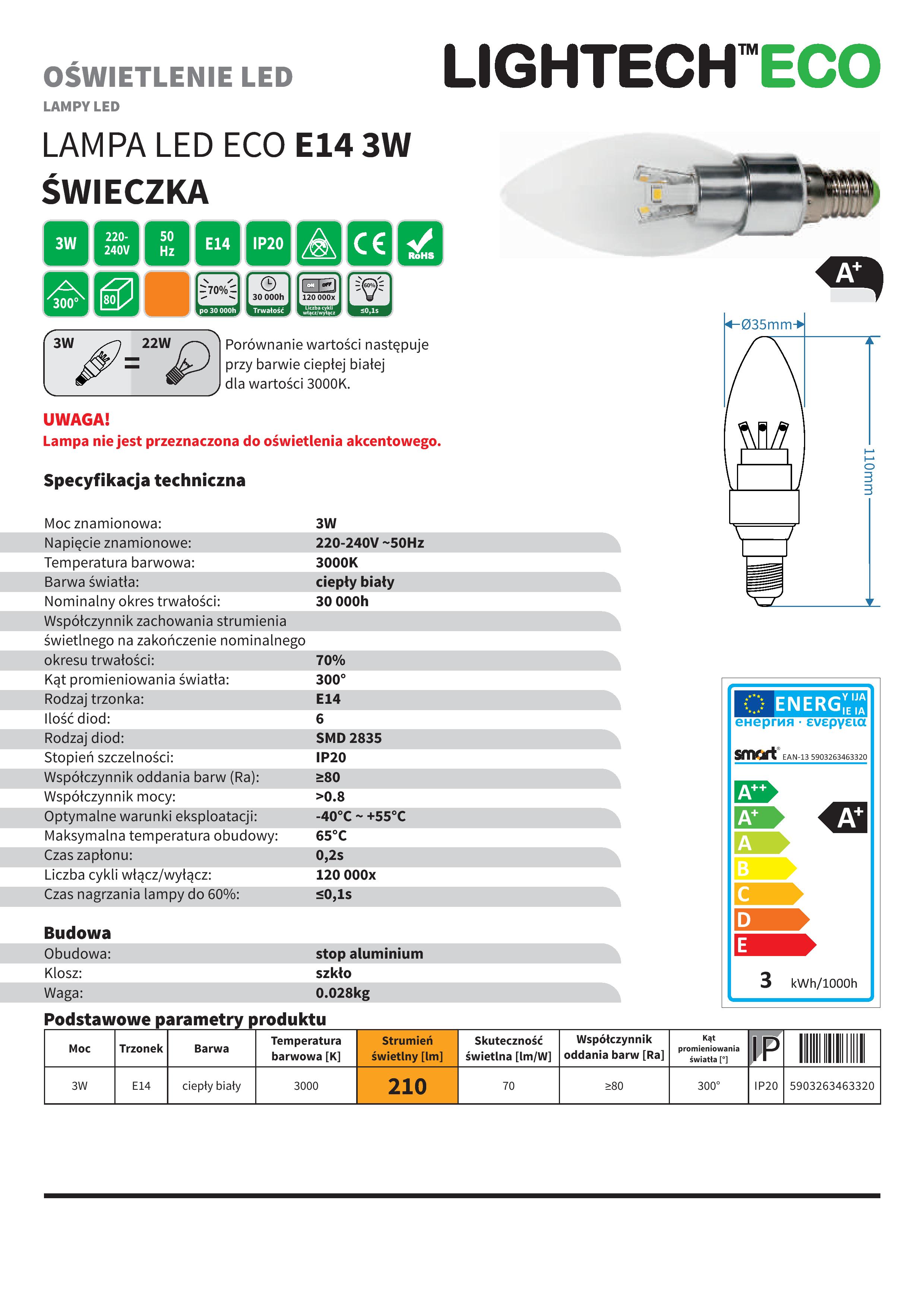 AMPOULE STANDARD E14 LED Brilliant 96648E05 – chez Luminaires Online